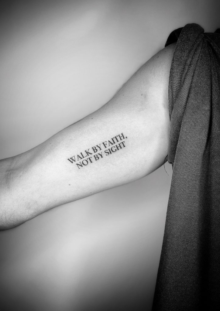 Walk By Faith Not By Sight Tattoo On Leg Walk By Faith, Not By Sight (walk by faith not by sight tattoo